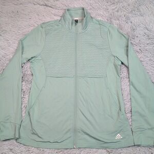 Adidas Golf Jacket Womens M Green Sportswear Performance Athletic Pockets‎ New